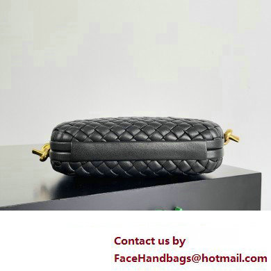 Bottega Veneta Knot On Strap Padded intreccio leather minaudiere with strap Bag Black - Click Image to Close