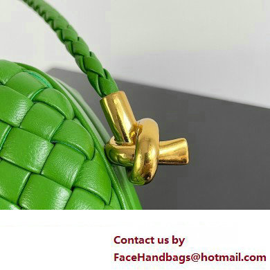 Bottega Veneta Knot On Strap Padded intreccio leather minaudiere with strap Bag Green