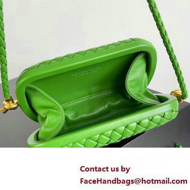 Bottega Veneta Knot On Strap Padded intreccio leather minaudiere with strap Bag Green