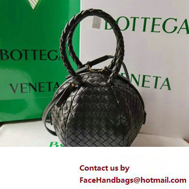 Bottega Veneta Mava Small Intrecciato leather Top Handle Bag Black