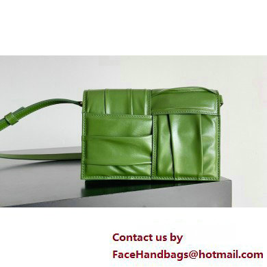 Bottega Veneta Mini Cassette foulard intreccio leather Cross-Body Bag Green