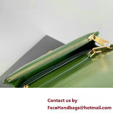 Bottega Veneta Mini Cassette foulard intreccio leather Cross-Body Bag Green