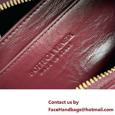 Bottega Veneta Small Brick Cassette in Foulard Intreccio Leather shoulder bag Burgundy