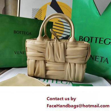 Bottega Veneta foulard Intreccio leather Mini Arco Tote bag with detachable strap Apricot