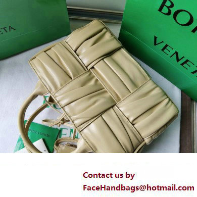 Bottega Veneta foulard Intreccio leather Mini Arco Tote bag with detachable strap Apricot - Click Image to Close