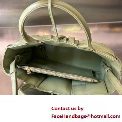 Bottega Veneta foulard Intreccio leather Mini Arco Tote bag with detachable strap Light Green