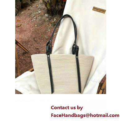 CELINE raffia TRIOMPHE shopping tote bag white 2023