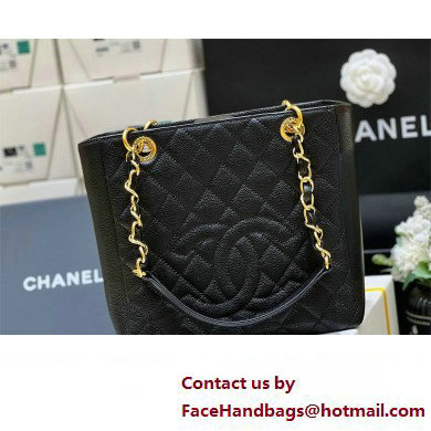 CHANEL PST VINTAGE SHOPPING TOTE BAG IN BLACK CAVIAR LEATHER 2023(ORIGINAL QUALITY)