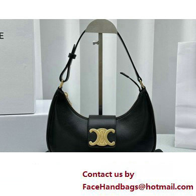Celine Ava Triomphe Soft Bag in Smooth Calfskin Black - Click Image to Close