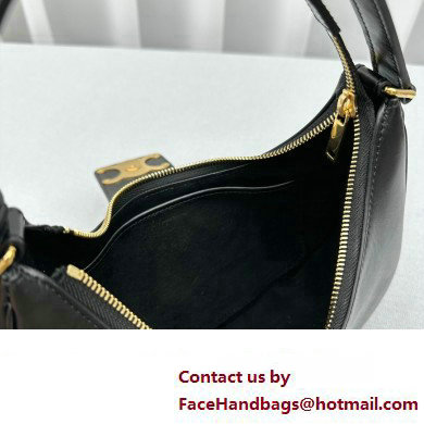 Celine Ava Triomphe Soft Bag in Smooth Calfskin Black - Click Image to Close