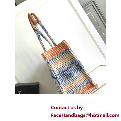 Celine Large Cabas Thais Bag In Striped Textile With Celine 196762 Multicolor 2023
