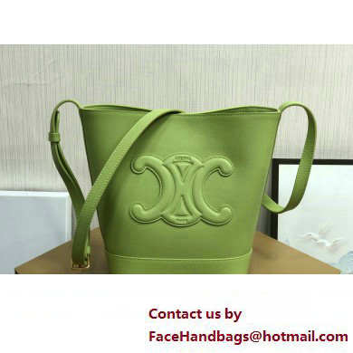 Celine SMALL BUCKET CUIR TRIOMPHE Bag in SMOOTH CALFSKIN 198243 Green
