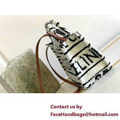 Celine Small Cabas Thais Bag In Textile With Celine All Over 199162 White/Black 2023