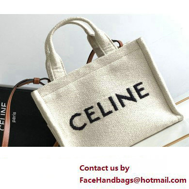 Celine Small Cabas Thais Bag In Textile With Celine Jacquard 199162 White 2023
