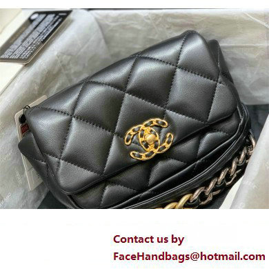 Chanel 19 Leather belt Bag AS1163 Black (original quality) - Click Image to Close