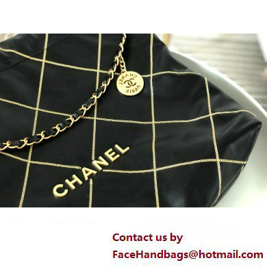 Chanel 22 Handbag in Shiny Calfskin black AS3261 2023 - Click Image to Close