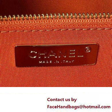Chanel 31 Large Shopping Bag in Shiny Crumpled Calfskin AS1010 orange 2023