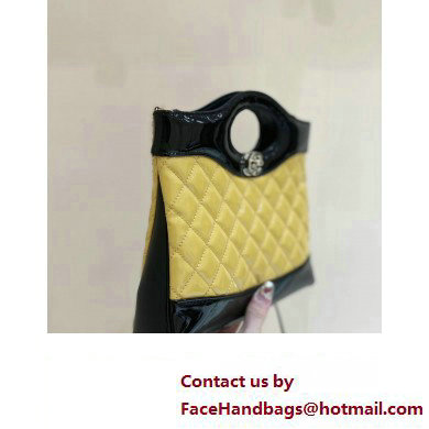 Chanel 31 Mini Shopping Bag in Calfskin AS4133 black/yellow 2023(ORIGINAL QUALITY)