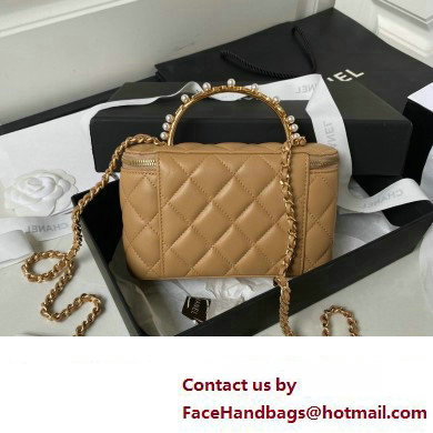 Chanel Clutch with Chain Bag in Lambskin and Imitation Pearls AP3515 Khaki 2023