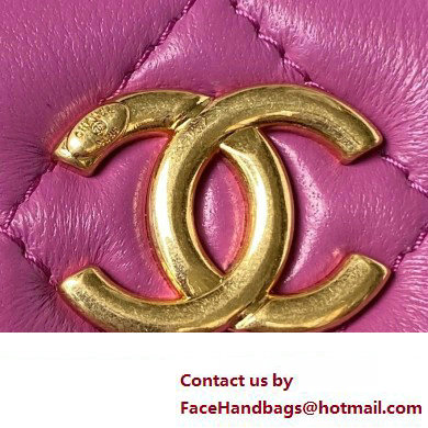 Chanel Clutch with Chain Bag in Lambskin and Imitation Pearls AP3515 Purple 2023
