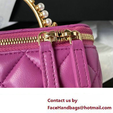 Chanel Clutch with Chain Bag in Lambskin and Imitation Pearls AP3515 Purple 2023