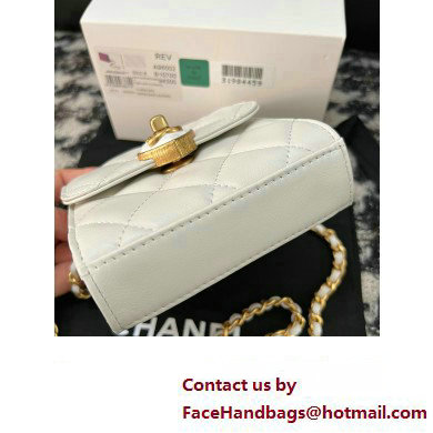 Chanel Clutch with Chain in Lambskin AP3291 white 2023