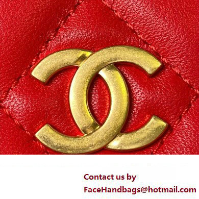 Chanel Clutch with Chain in Lambskin AP3485 RED 2023