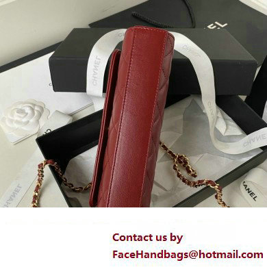 Chanel Clutch with Chain in Lambskin and Imitation Pearls AP3512 BURGUNDY 2023