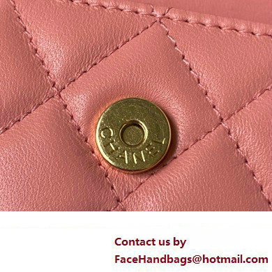 Chanel Clutch with Chain in Lambskin and Imitation Pearls AP3512 PINK 2023