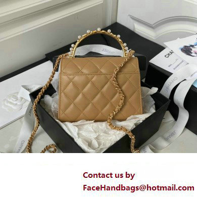 Chanel Clutch with Chain in Lambskin and Imitation Pearls AP3513 APRICOT 2023