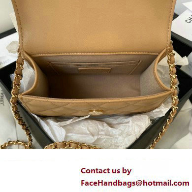 Chanel Clutch with Chain in Lambskin and Imitation Pearls AP3513 APRICOT 2023