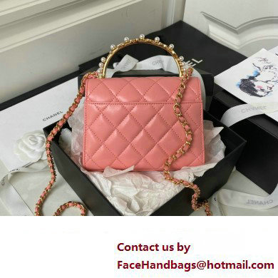 Chanel Clutch with Chain in Lambskin and Imitation Pearls AP3513 PINK 2023