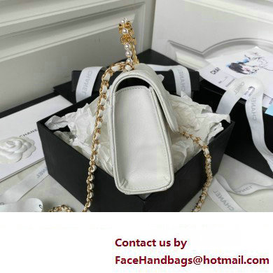Chanel Clutch with Chain in Lambskin and Imitation Pearls AP3513 WHITE 2023