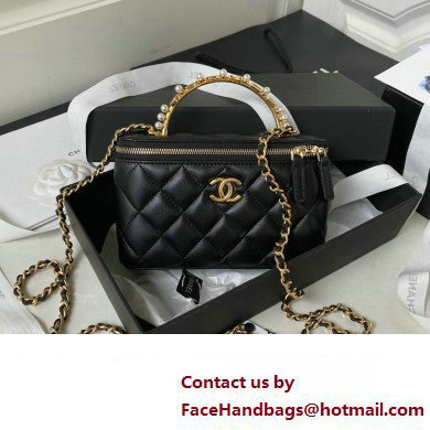 Chanel Clutch with Chain in Lambskin and Imitation Pearls AP3515 BLACK 2023