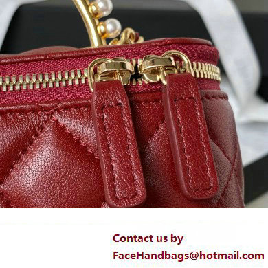 Chanel Clutch with Chain in Lambskin and Imitation Pearls AP3515 BURGUNDY 2023