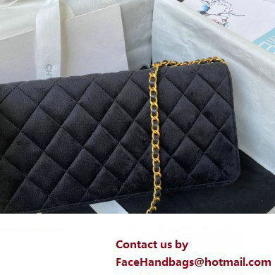 Chanel Clutch with Chain in VELVET AP3363 black 2023