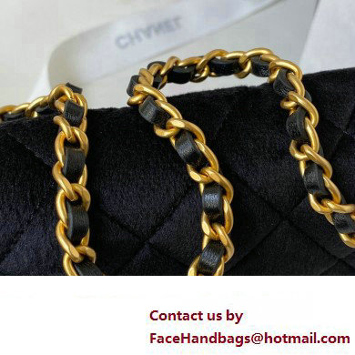 Chanel Clutch with Chain in VELVET AP3363 black 2023