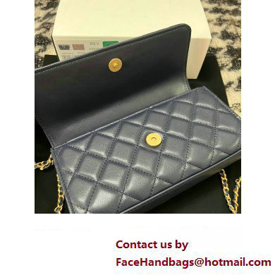 Chanel Flap Phone Holder with Chain in Lambskin navy AP3426 2023