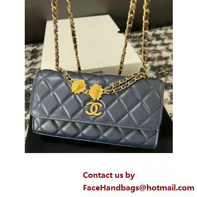 Chanel Flap Phone Holder with Chain in Lambskin navy AP3426 2023