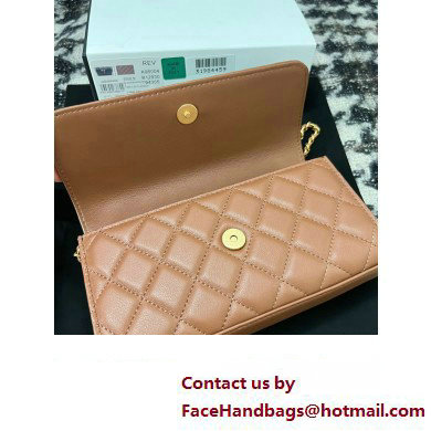 Chanel Flap Phone Holder with Chain in Lambskin tan AP3426 2023