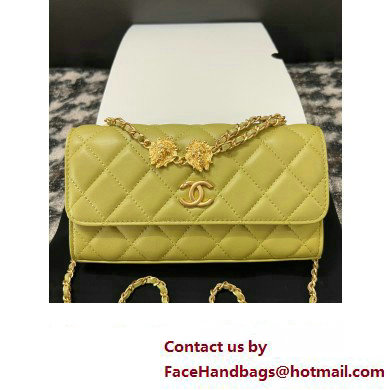 Chanel Flap Phone Holder with Chain in Lambskin yellow AP3426 2023