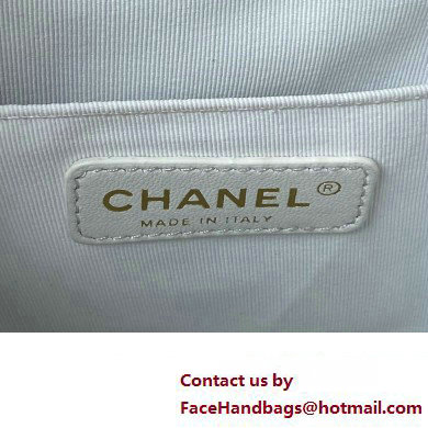 Chanel Grained Calfskin Backpack Bag AS3860 White 2023