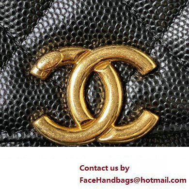 Chanel Grained Calfskin Wallet On Chain WOC Bag AP3021 Black 2023