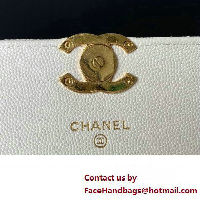 Chanel Grained Calfskin Wallet On Chain WOC Bag AP3021 White 2023