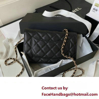 Chanel Grained Calfskin Wallet On Chain WOC Bag AP3336 Black 2023