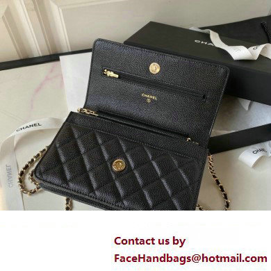 Chanel Grained Calfskin Wallet On Chain WOC Bag AP3336 Black 2023
