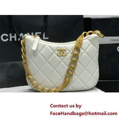 Chanel Hobo Handbag in Lambskin AS4220 white 2023