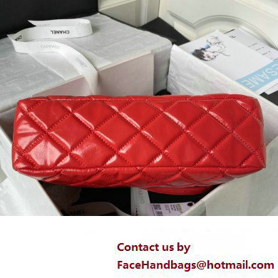 Chanel Hobo Handbag in Shiny Crumpled Lambskin AS4322 RED 2023