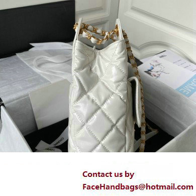 Chanel Hobo Handbag in Shiny Crumpled Lambskin AS4322 WHITE 2023