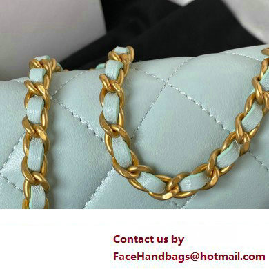Chanel Lambskin Clutch with Chain Bag AP3363 Cyan 2023